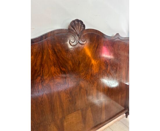 Lombardo Carlo X double bed, early 1800s, Emilia Bologna. Restored