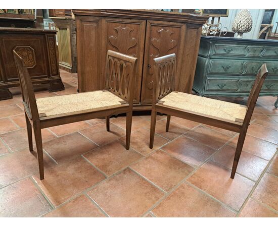 Pair of walnut benches