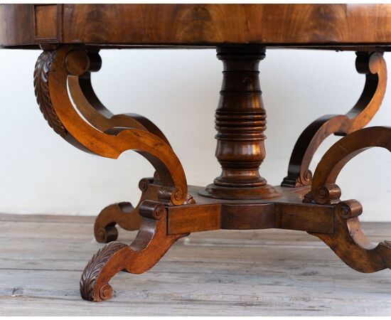 Mid-19th Century Walnut Basket Round Table