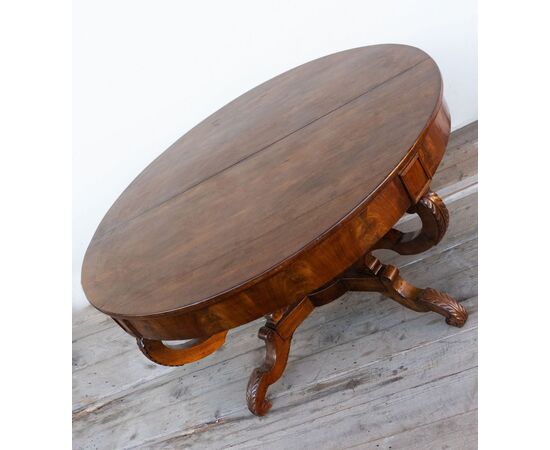 Mid-19th Century Walnut Basket Round Table