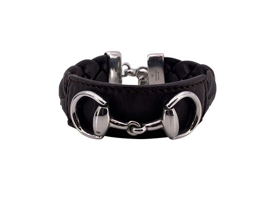GUCCI Bracciale in Pelle Col. Marrone Mors