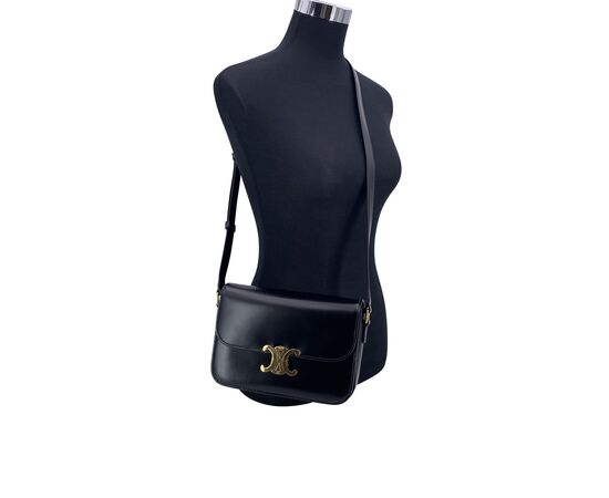 CELINE Borsa a Tracolla in Pelle Col. Nero Triomphe M
