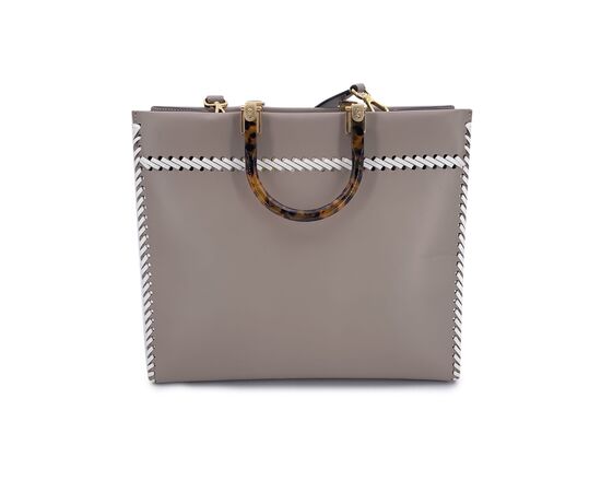 FENDI Borsa Shopper in Pelle Col. Grigio Sunshine M