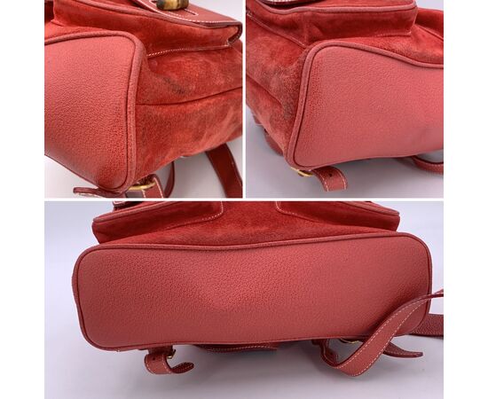 GUCCI Zaino Vintage in Camoscio Col. Rosso Bamboo M