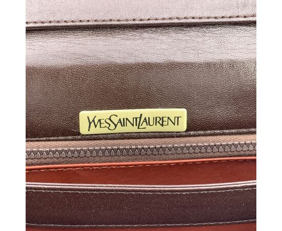 YVES SAINT LAURENT Borsa a Tracolla Vintage in Pelle Col. Marrone S