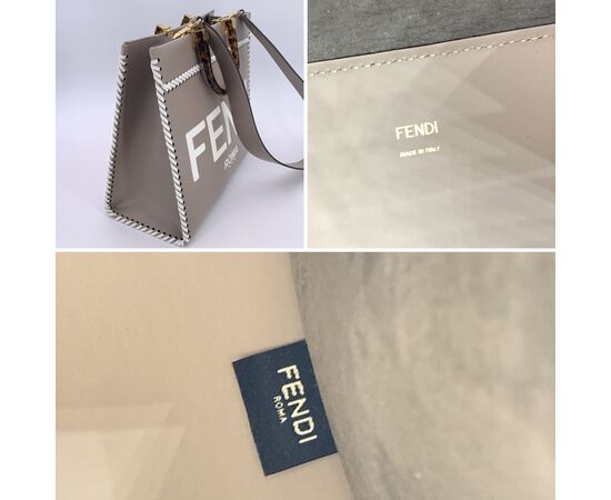 FENDI Borsa Shopper in Pelle Col. Grigio Sunshine M