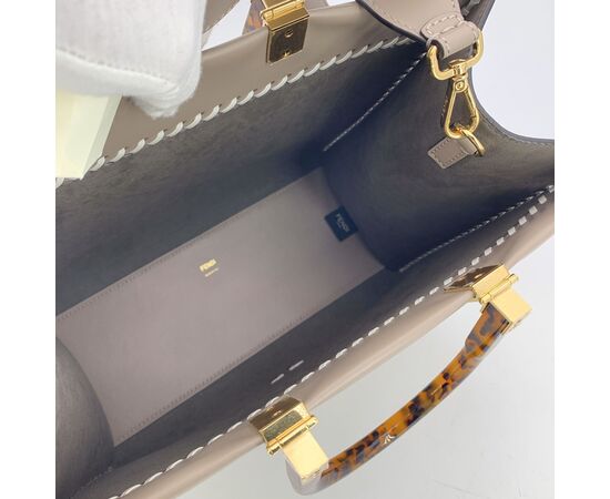 FENDI Borsa Shopper in Pelle Col. Grigio Sunshine M