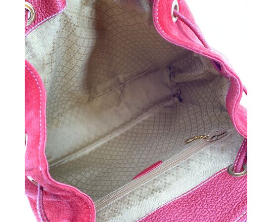 GUCCI Zaino Vintage in Camoscio Col. Rosso Bamboo M