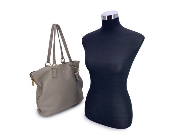 PRADA Borsa Shopper in Pelle Col. Grigio M