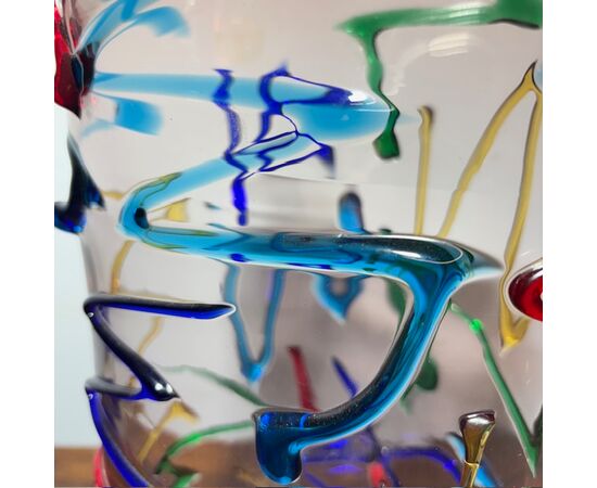 Vintage Murano XX glass vase by Enrico Camozzo. Height 38 cm