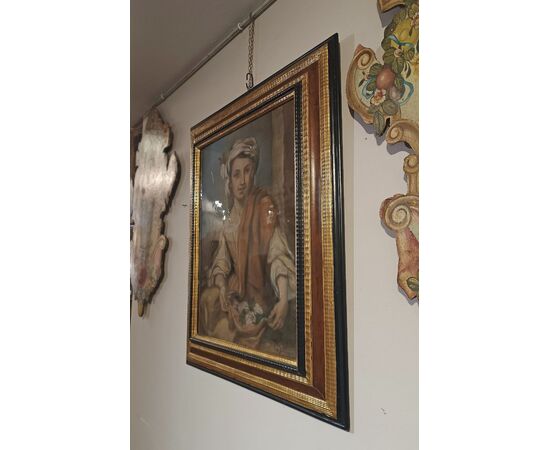 DIPINTO PASTELLO CON ALLEGORIA DELLA PRIMAVERA META’ XIX SECOLO