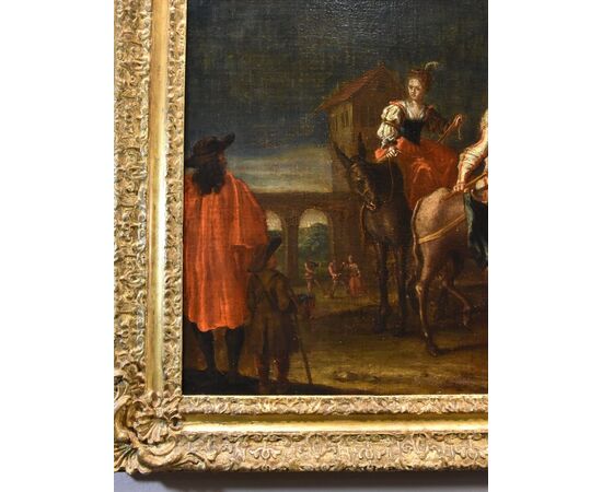 Carnival in Venice with Harlequin, by Marco Marcola (Verona, 1711 - 1780)