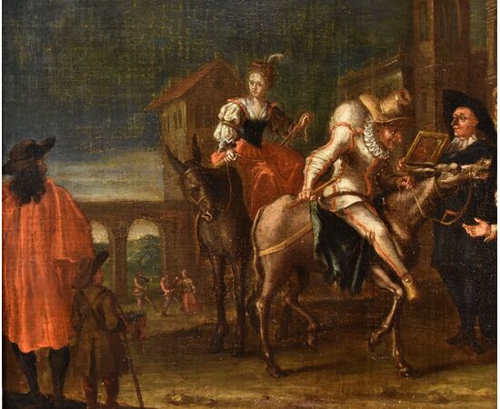 Carnival in Venice with Harlequin, by Marco Marcola (Verona, 1711 - 1780)