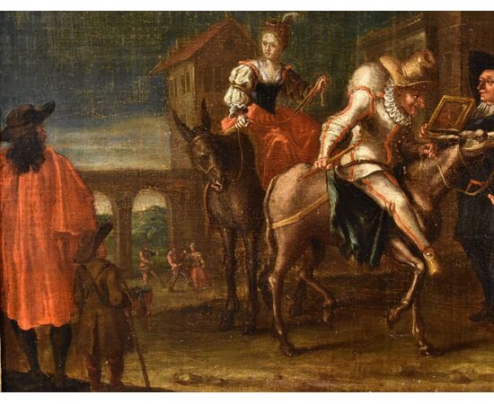 Carnival in Venice with Harlequin, by Marco Marcola (Verona, 1711 - 1780)