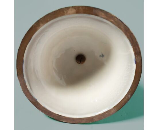 French vase in the Sèvres style, gilt bronze mount. Paintings signed Poitevin. Late 19th century