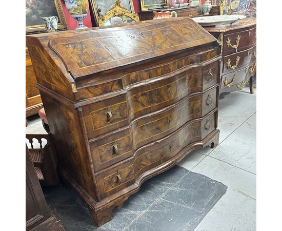 Antica ribalta mossa  Venezia epoca 700 lastronata . intarsiata . Mis 117 x 52