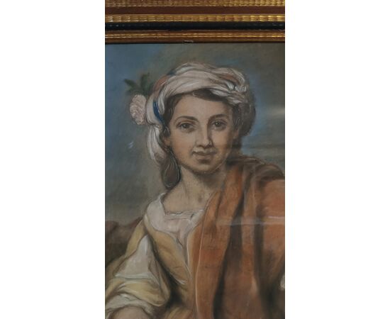 DIPINTO PASTELLO CON ALLEGORIA DELLA PRIMAVERA META’ XIX SECOLO