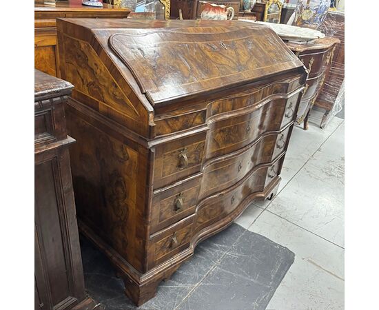 Antica ribalta mossa  Venezia epoca 700 lastronata . intarsiata . Mis 117 x 52