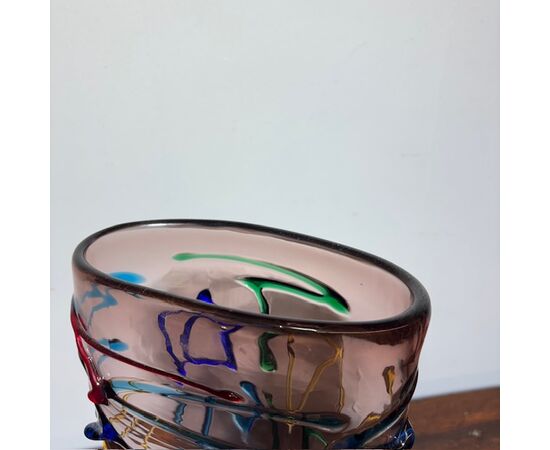 Vintage Murano XX glass vase by Enrico Camozzo. Height 38 cm