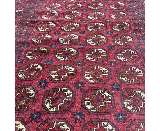 Tappeto metà 900 lana e seta alta qualità Turkmenistan Bukhara  mis 210 x 130