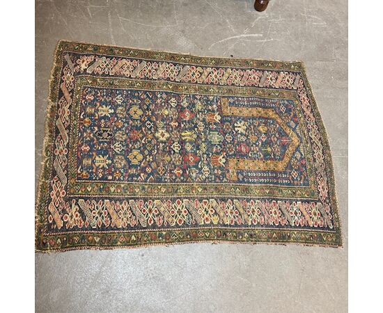 Antico tappeto da preghiera Caucaso - Shirvan epoca XIX sec con data . Mis 144 x 106