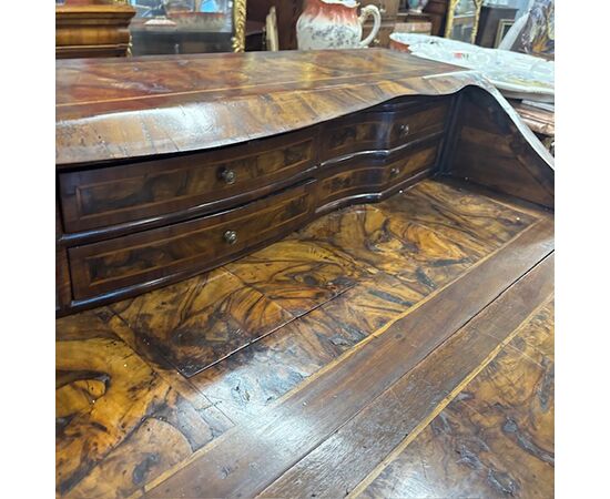 Antica ribalta mossa  Venezia epoca 700 lastronata . intarsiata . Mis 117 x 52