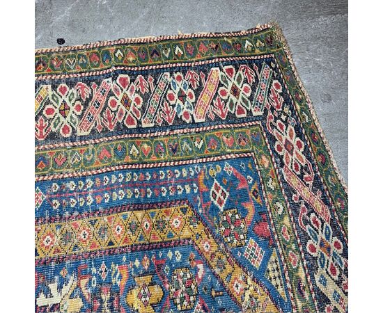 Antico tappeto da preghiera Caucaso - Shirvan epoca XIX sec con data . Mis 144 x 106