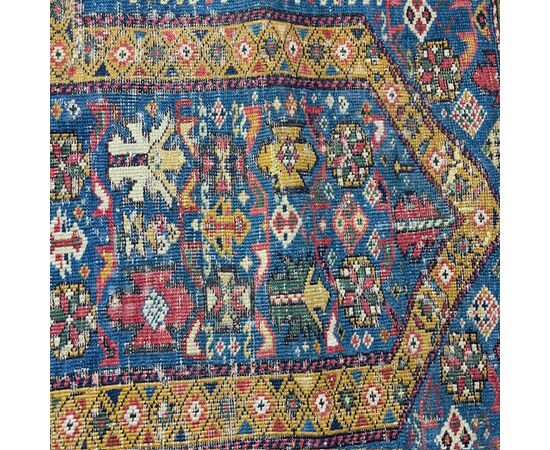 Antico tappeto da preghiera Caucaso - Shirvan epoca XIX sec con data . Mis 144 x 106