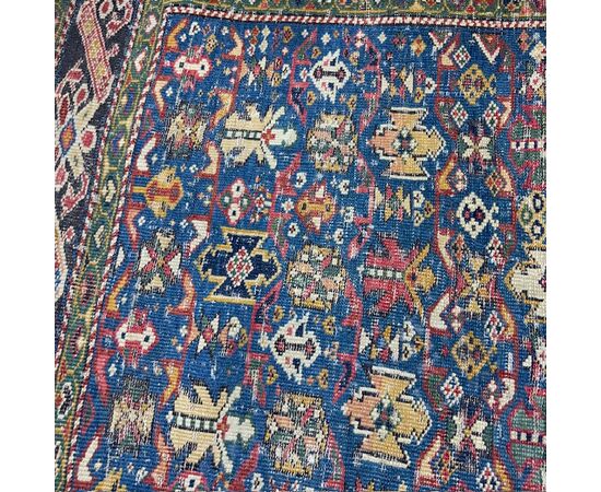 Antico tappeto da preghiera Caucaso - Shirvan epoca XIX sec con data . Mis 144 x 106