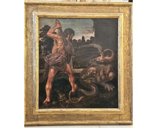 "Ercole che uccide l'Idra" Scuola emiliana del XVII secolo