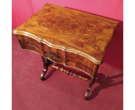 Walnut briar sewing table