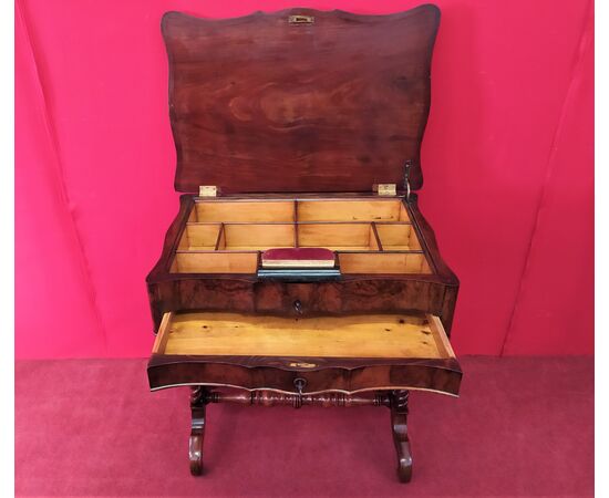 Walnut briar sewing table