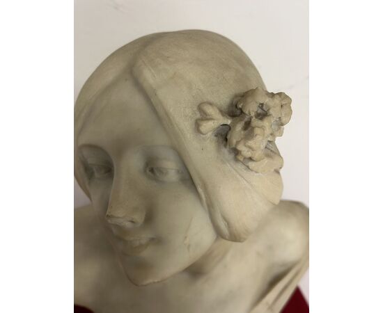 Busto in marmo di Carrara. La bella Fiorentina Emilio fiaschi 1858 . 1941
