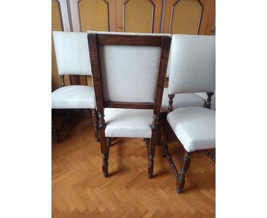 Six walnut spool chairs in excellent condition