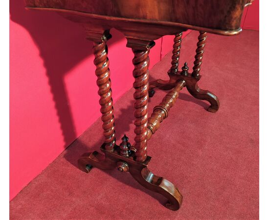 Walnut briar sewing table