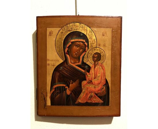 Icona raffigurante "Madre di Dio di Tichuin" (lotto 13), Accademia Moscovita, inizi del XIX secolo