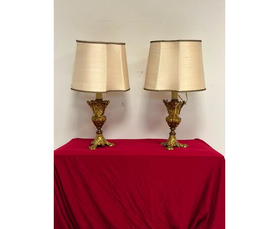 Pair of early 20th century bedside lamps.