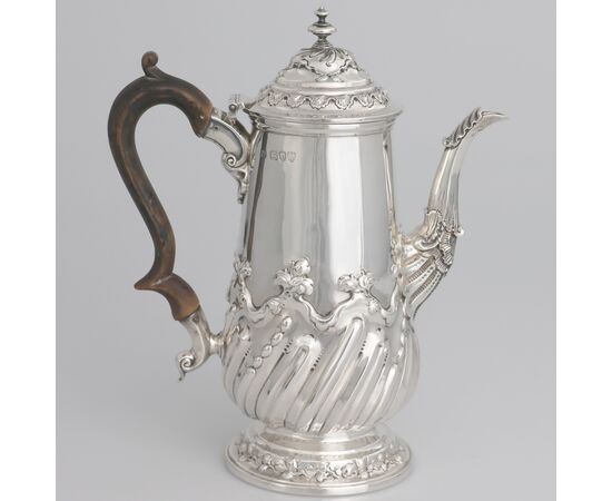 Queen Victoria sterling silver coffee pot, John Aldwinckle & Thomas Slater, London, 1891