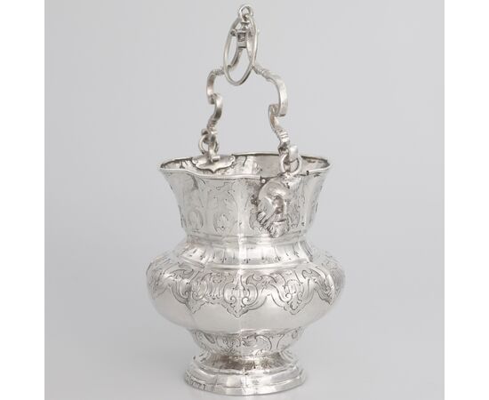 Silver bucket, cast, embossed and chased. Ex Devotione Mazziotti. Naples, 1765