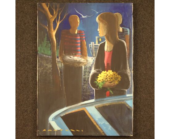 Italian signed painting from 20th century