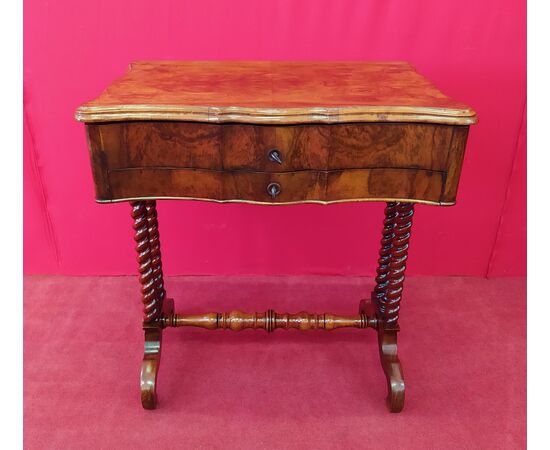 Walnut briar sewing table