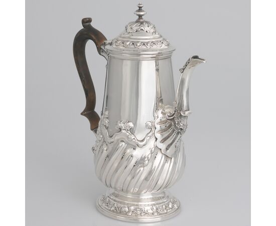 Queen Victoria sterling silver coffee pot, John Aldwinckle & Thomas Slater, London, 1891