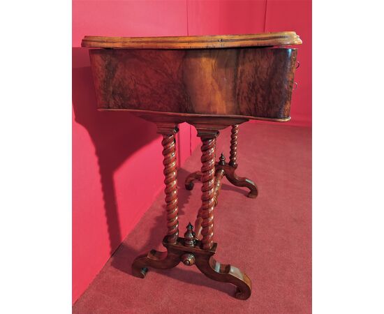 Walnut briar sewing table