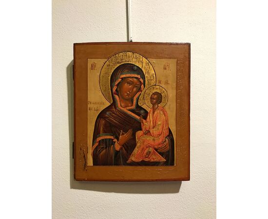 Icona raffigurante "Madre di Dio di Tichuin" (lotto 13), Accademia Moscovita, inizi del XIX secolo
