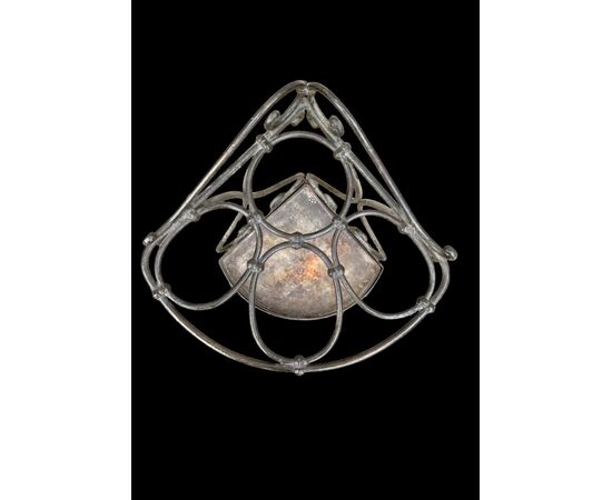 Wrought iron umbrella-cane stand.