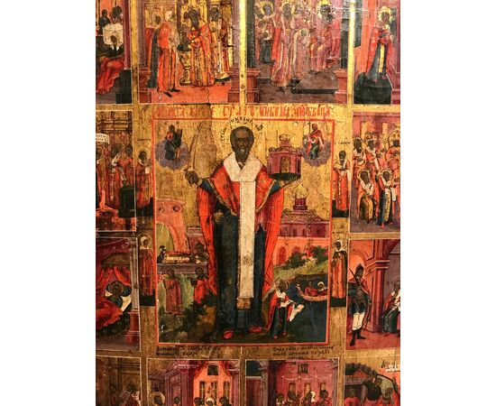 Icon depicting scenes from the life of Saint Nicholas (lot 6), Southern Russia, 18th century