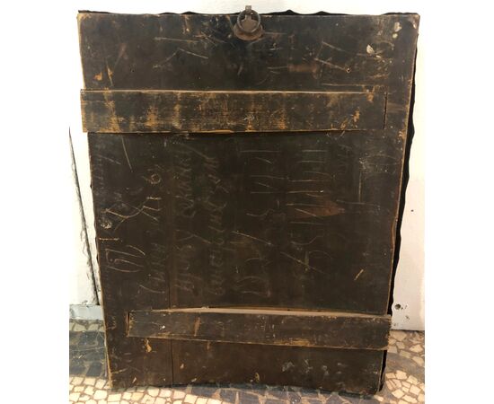 Icon depicting the Madonna and Child, painting on wood panel, embossed silver-plated copper riza, 19th century