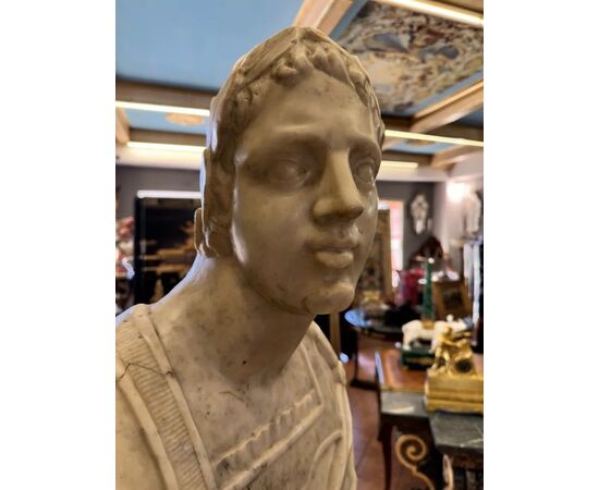 
Busto Imperatore Romano in Marmo, Scuola Romana XVII secolo