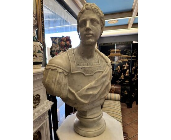 
Busto Imperatore Romano in Marmo, Scuola Romana XVII secolo