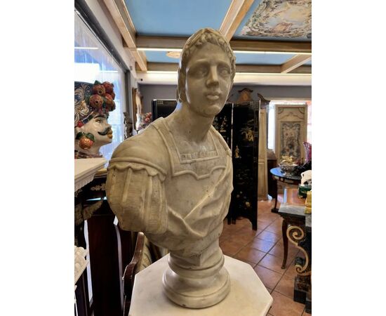 
Busto Imperatore Romano in Marmo, Scuola Romana XVII secolo